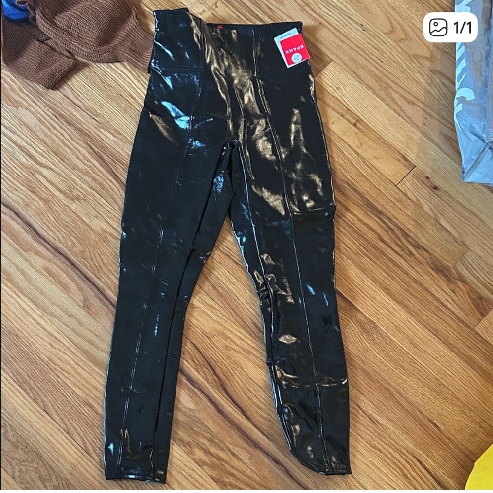 Shiny Black Leggings spanx